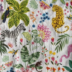 Safari animal and scene paper napkin for decoupage or craft supplies and scrapbooking