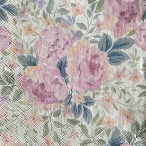 Flower paper napkin for decoupage or craft supplies and scrapbooking