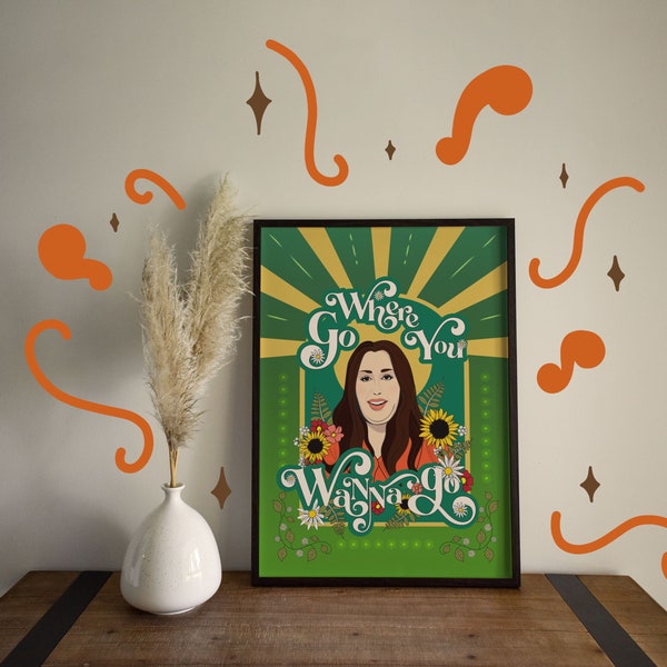 Mama Cass Elliot Art Print A4 A3 - Vintage Style Illustration - The Mamas and The Papas Poster 60S 70S