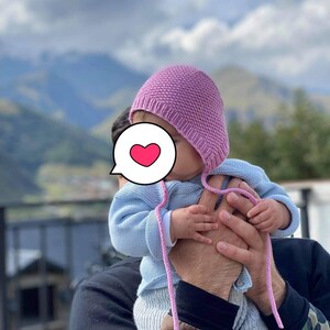 Pink baby bonnet