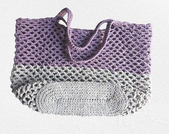 Handmade summer crochet  beach tote bag