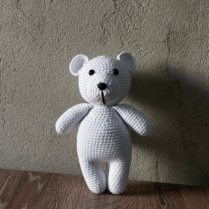Handmade Crochet Teddy Bear: Stuffed Cotton Amigurumi Toy