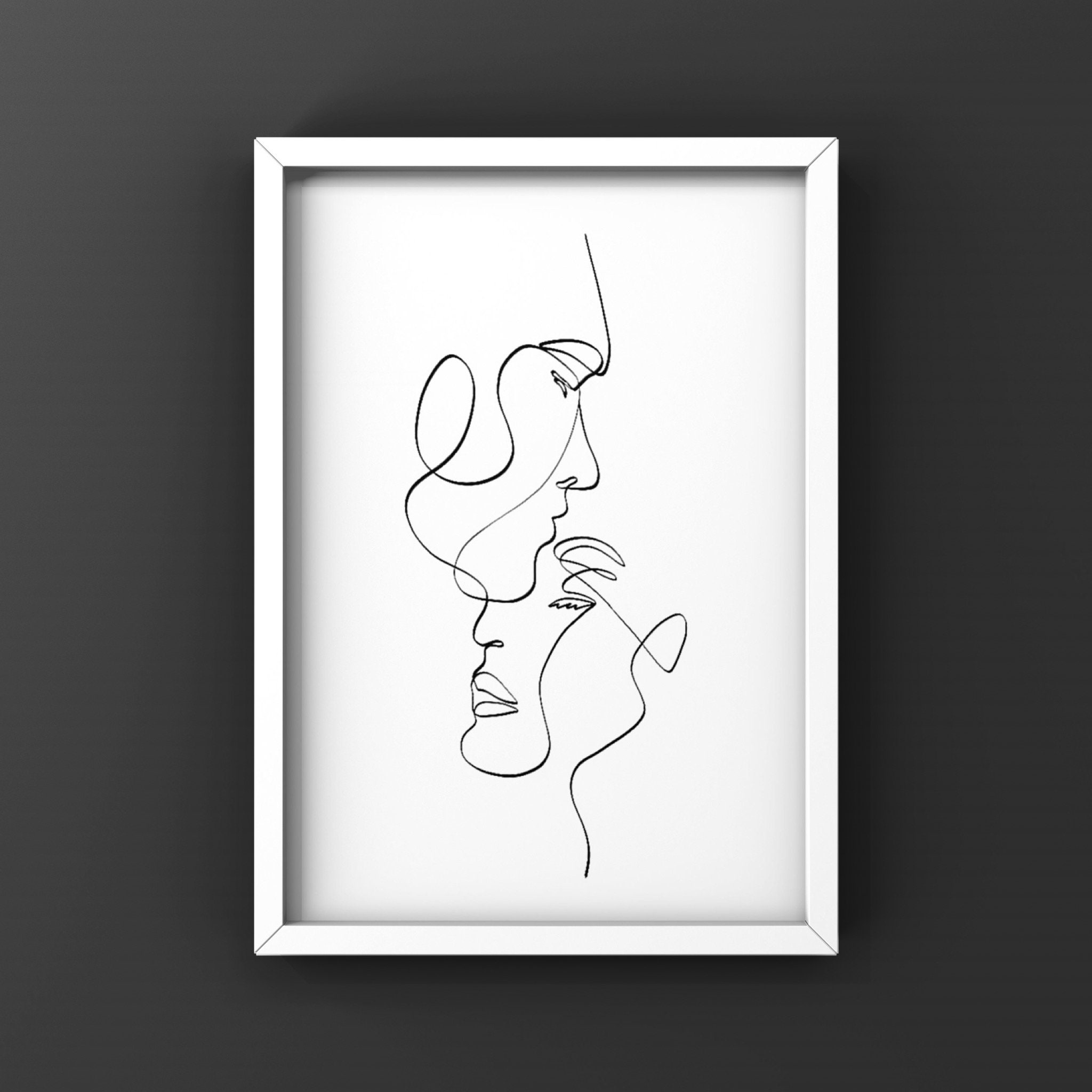 A4 Single Line Art Print Single Line Face Art Single Line Etsy India