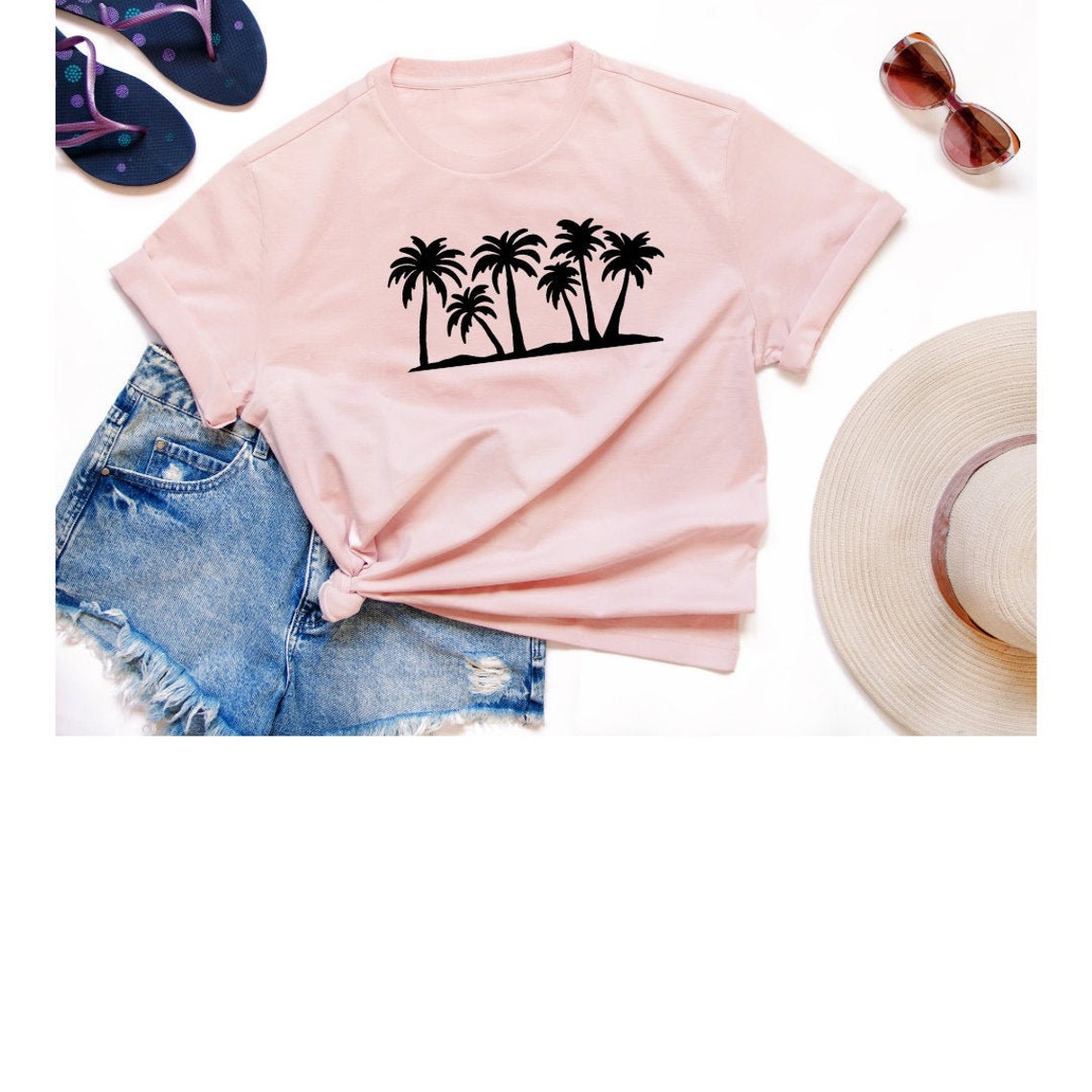 Palm Trees Graphic Tshirt Graphic TShirt Vinyl Graphic Etsy