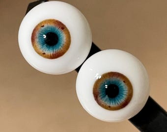 Ojos realistas de resina para muñecas BJD de 10 mm a 24 mm: Ojos de seguridad para muñecas Reborn y Art Dolls