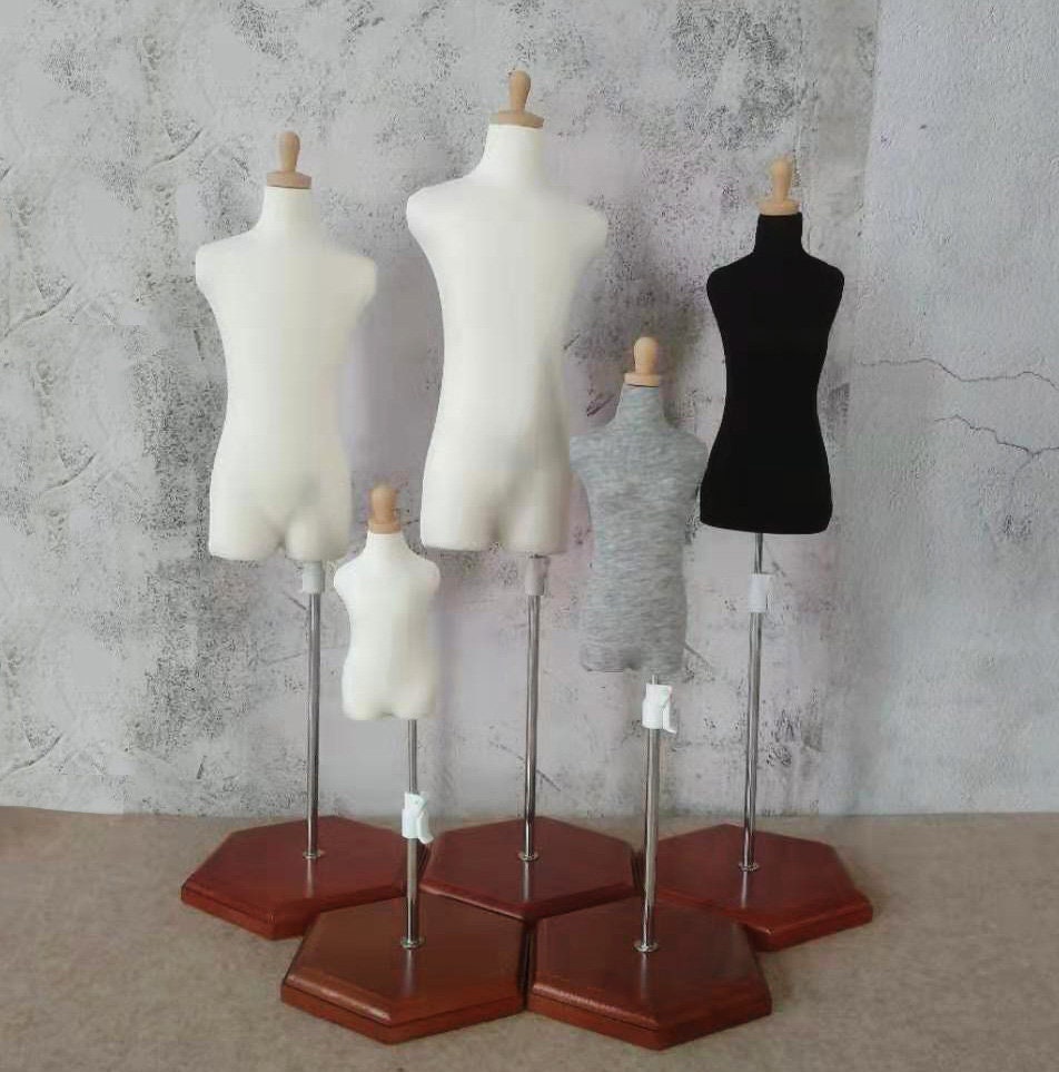 Small Mannequin Stand Wearing Gray Dress Desk Paperweight