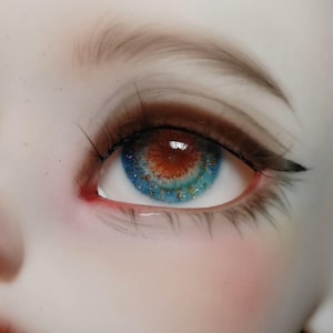 Set of 12-18mm Realistic BJD Eyes, Safety Resin Doll Eyes for 1/3 1/4 1/6 Dolls, Hand-Painted Iris Details