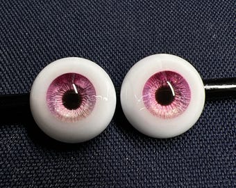 Olhos realistas rosa de resina para bonecas: 8-24 mm BJD Fantasy Eyes