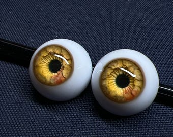 Olhos de resina pintados à mão para bonecas BJD (8 mm a 24 mm): escalas 1/3, 1/4 e 1/6