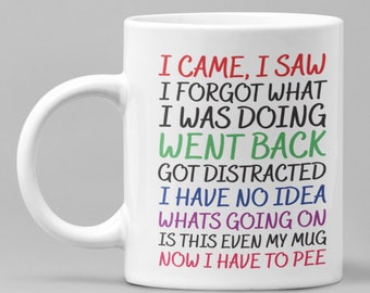 Senior Citizen Coffee Mugs, I Came I Saw I Forgot What I Was Doing, Funny Gift For Senior Citizen Old People