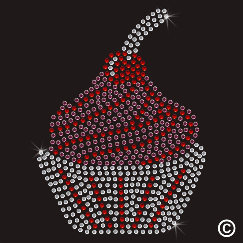 iron on motif Cupcake Rhinestone Diamant\u00e9 Transfer Hotfix