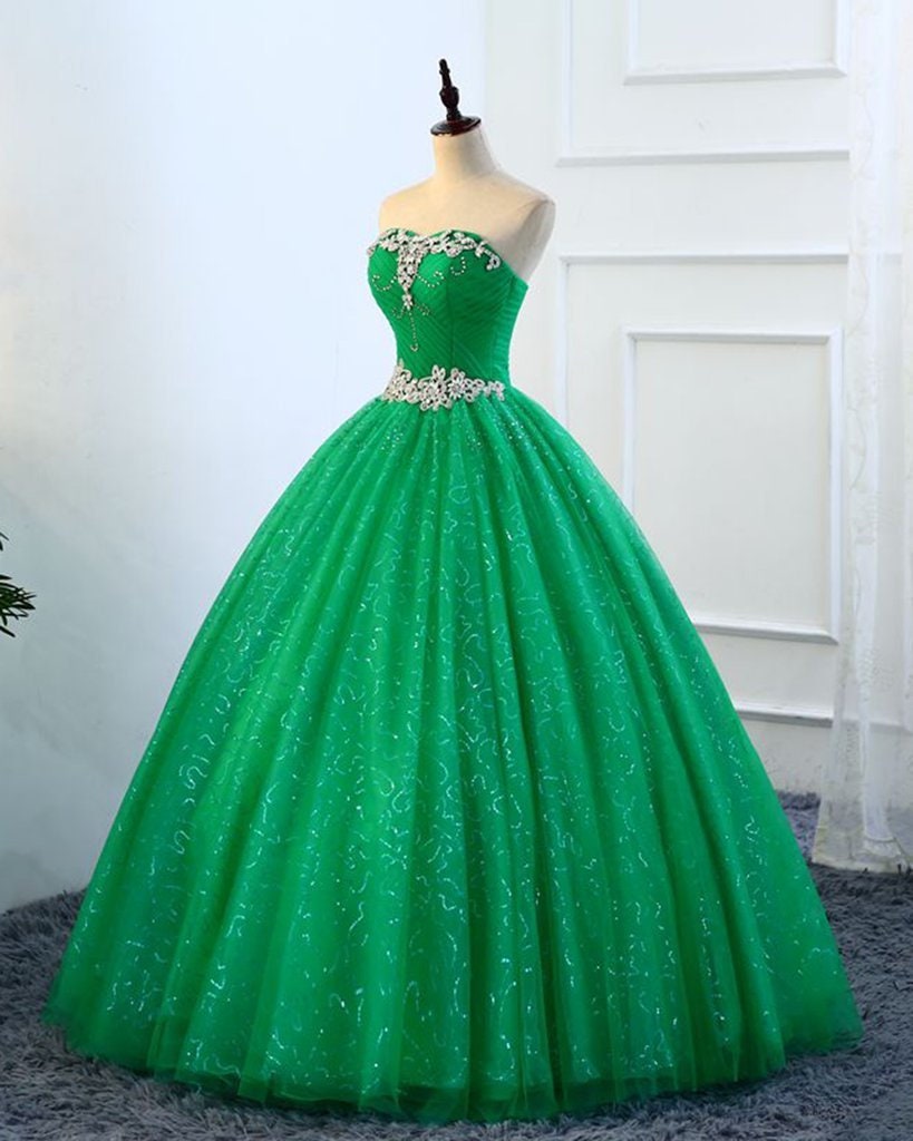 Green Princess Ball Gown for Girls Prom Dress Evening Dress - Etsy