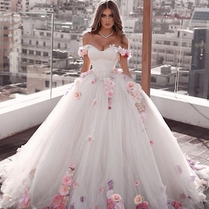 Princess Style Wedding Dress Ball Gown, Beach Bride Dress, Bridal Gown ,Dress For Bride Wedding Custom Made