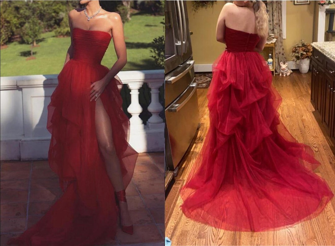 Sexy Girls Prom Dress Long Slit Skirt Women Evening Dress Winter Formal ...