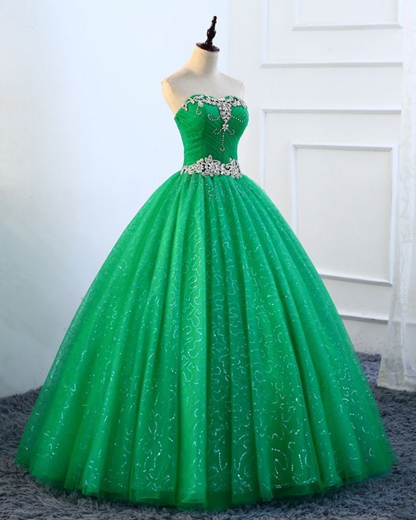 Green Princess Ball Gown for Girls Prom Dress Evening Dress Etsy