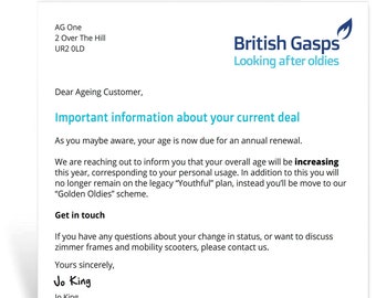 Tarjeta divertida para el 60 cumpleaños - Viejos gruñones - Diseño de factura de energía