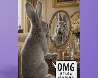 Funny Birthday Card - Omg Is That A Grey Hair? A Punny Greeting 40th, 50th, 60th