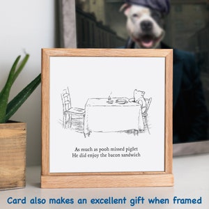 Funny birthday cards for men and Women - Bacon sandwich Birthday Card for dad brother, son, Winnie the pooh illustrative artwork image 8