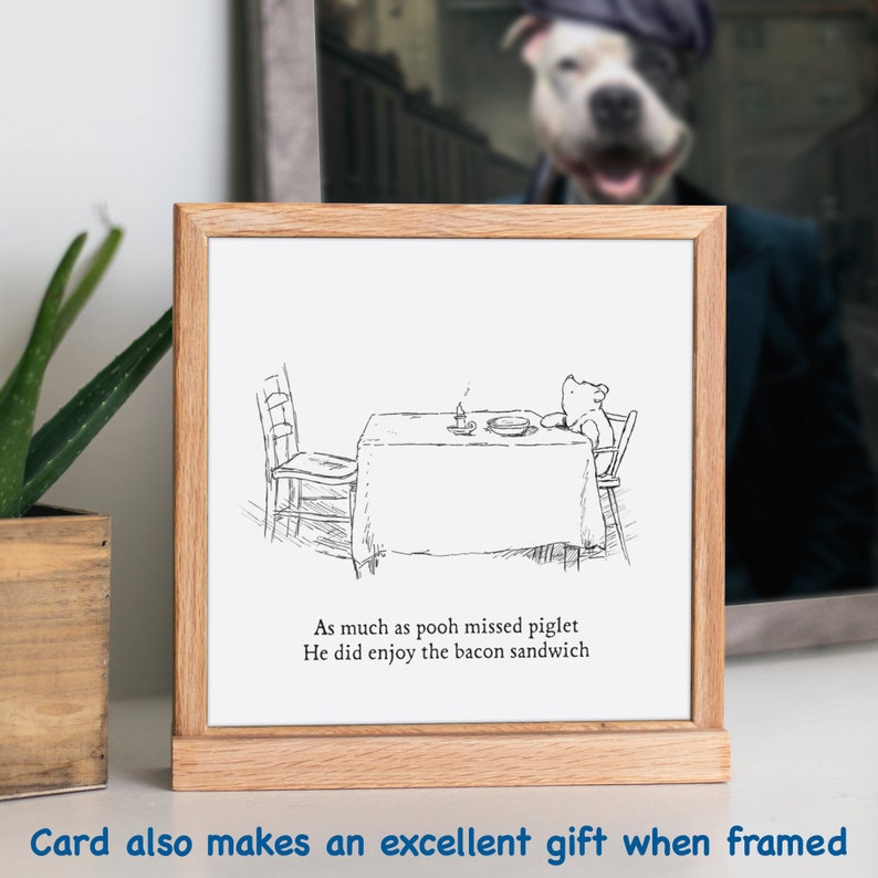 Funny birthday cards for men and Women - Bacon sandwich Birthday Card for dad brother, son, Winnie the pooh illustrative artwork image 8