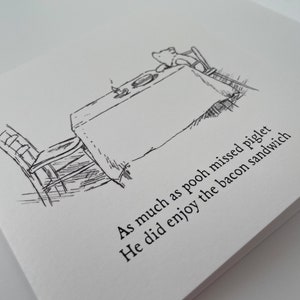 Funny birthday cards for men and Women - Bacon sandwich Birthday Card for dad brother, son, Winnie the pooh illustrative artwork image 3