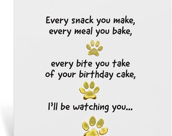 Dog Birthday Card for Husband/Dad: 'Pawfect' Gold Paw Prints