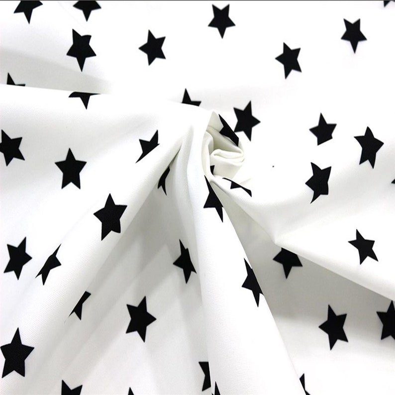 Black Cotton Quilting Fabric By The Yard Black And White Home Etsy