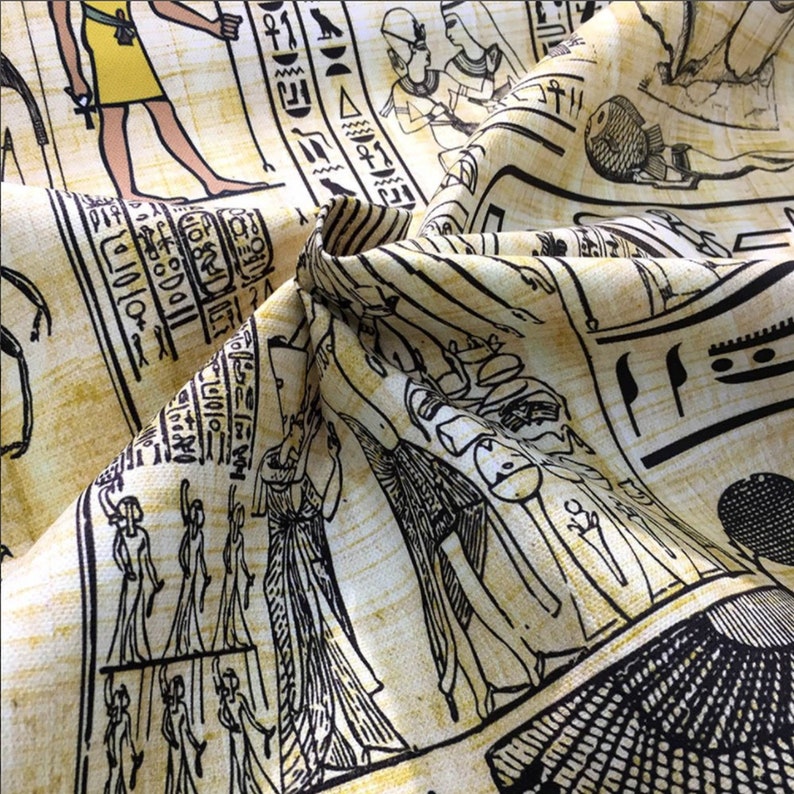 Egypt Papyrus Pattern Fabric Fabric By The Yard Upholstery Etsy