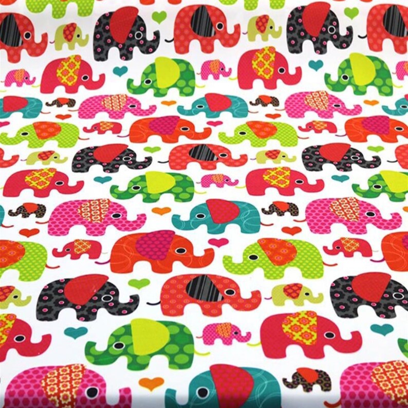 Elephant Cotton Quilting Fabric By The Yard Kids Child Home Etsy