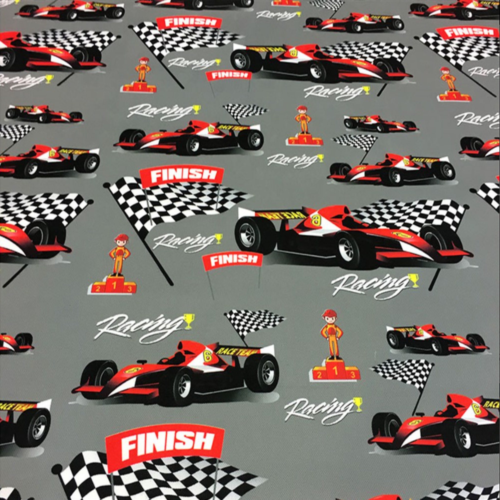 Racing Cars Cotton Quilting Fabric By The Yard Kids Child Etsy