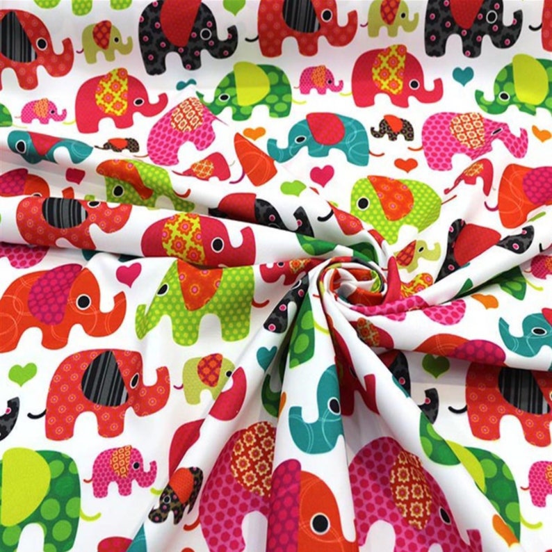 Elephant Cotton Quilting Fabric By The Yard Kids Child Home Etsy