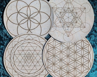 Sacred Geometry Art Set • Engraved Eco Friendly Cork Leather
