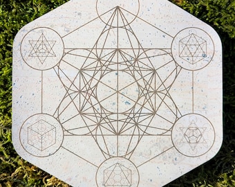 Metatrons Cube Platonic Solids • Engraved Eco Friendly Cork Leather