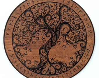 Runen Casting Board Ratatoskr • Umweltfreundliches Korkleder mit Gravur