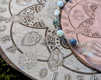 Pendulum Board Crystal Grid • Engraved Eco Friendly Cork Leather