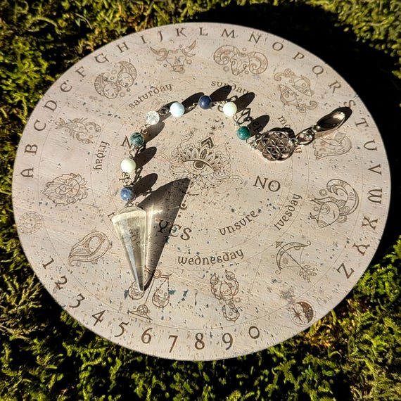 Pendulum Board Signs of Zodiac • Engraved Eco Friendly Cork Leather