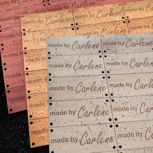 Eco Friendly Cork Leather Custom Engraved Label Tags 2.6&quot;x1&quot; 66x25mm