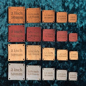 96 etiquetas de corcho ecológicas cuadradas de 1 pulgada (25 mm) con grabado personalizado
