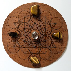 Metatrons Cube Expansion Crystal Grid • Eco Friendly Cork Leather
