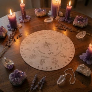 Pendulum Board Signs of Zodiac • Engraved Eco Friendly Cork Leather image 1