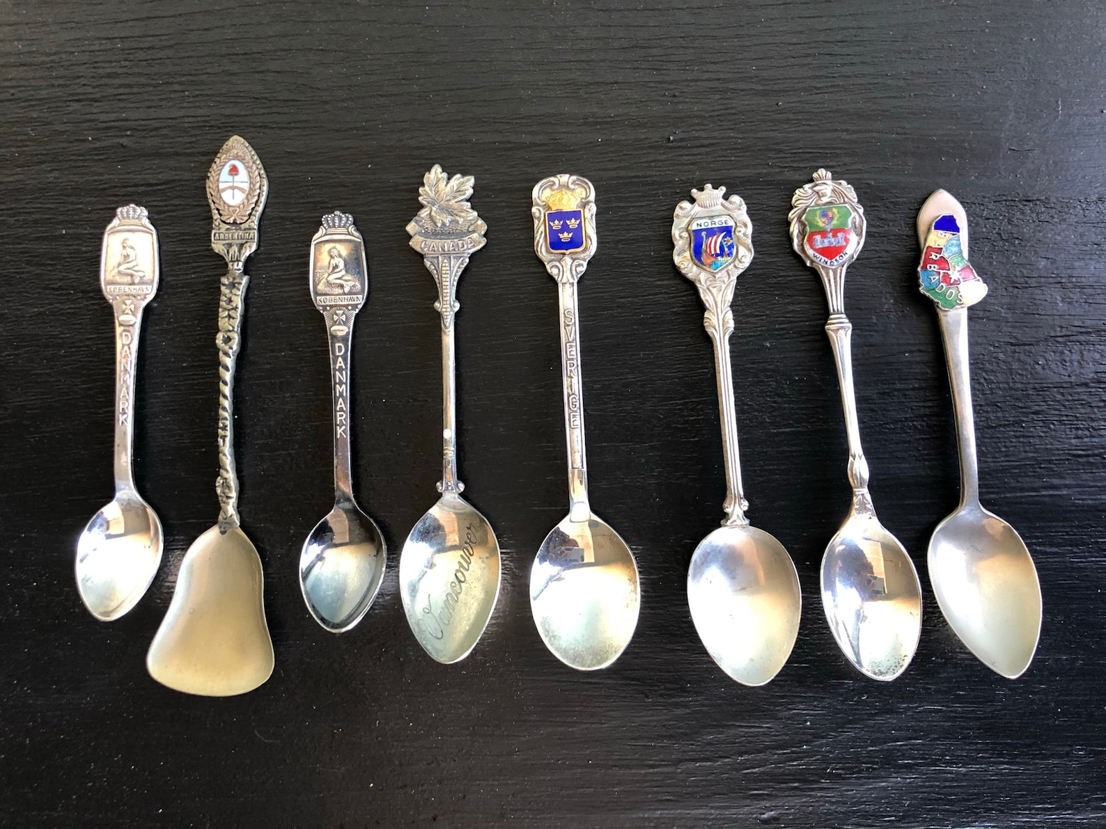 Vintage Souvenir Collectable Spoons from around the world Etsy