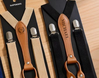 Custom Mens Leather Suspenders,Personalized Suspenders,Suspenders For Men,Groomsmen Suspenders,Groomsman Gift,Wedding Rustic Suspender