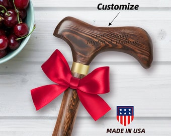 Personalized Walking Stick, Carved Walking Stick, Wood Walking Stick, Walking Cane for Parents, Father's Day Gift, Grandparent Gift