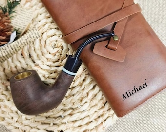 Personalized Engraved Pipe, Perfect Gift for Groomsmen, Wood Pipe for Tobacco Lovers, Custom Gift for Grandpa, Gifts for Dad, Father's Gift