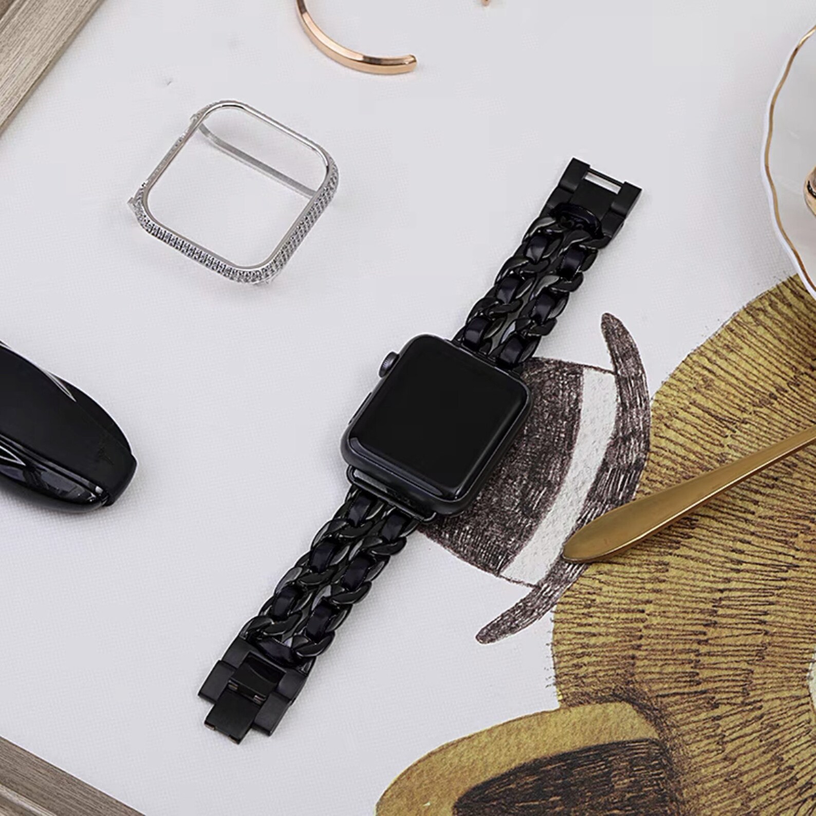 Gold Apple Watch Band Chain Luxury Iwatch Band 38mm 40mm Etsy