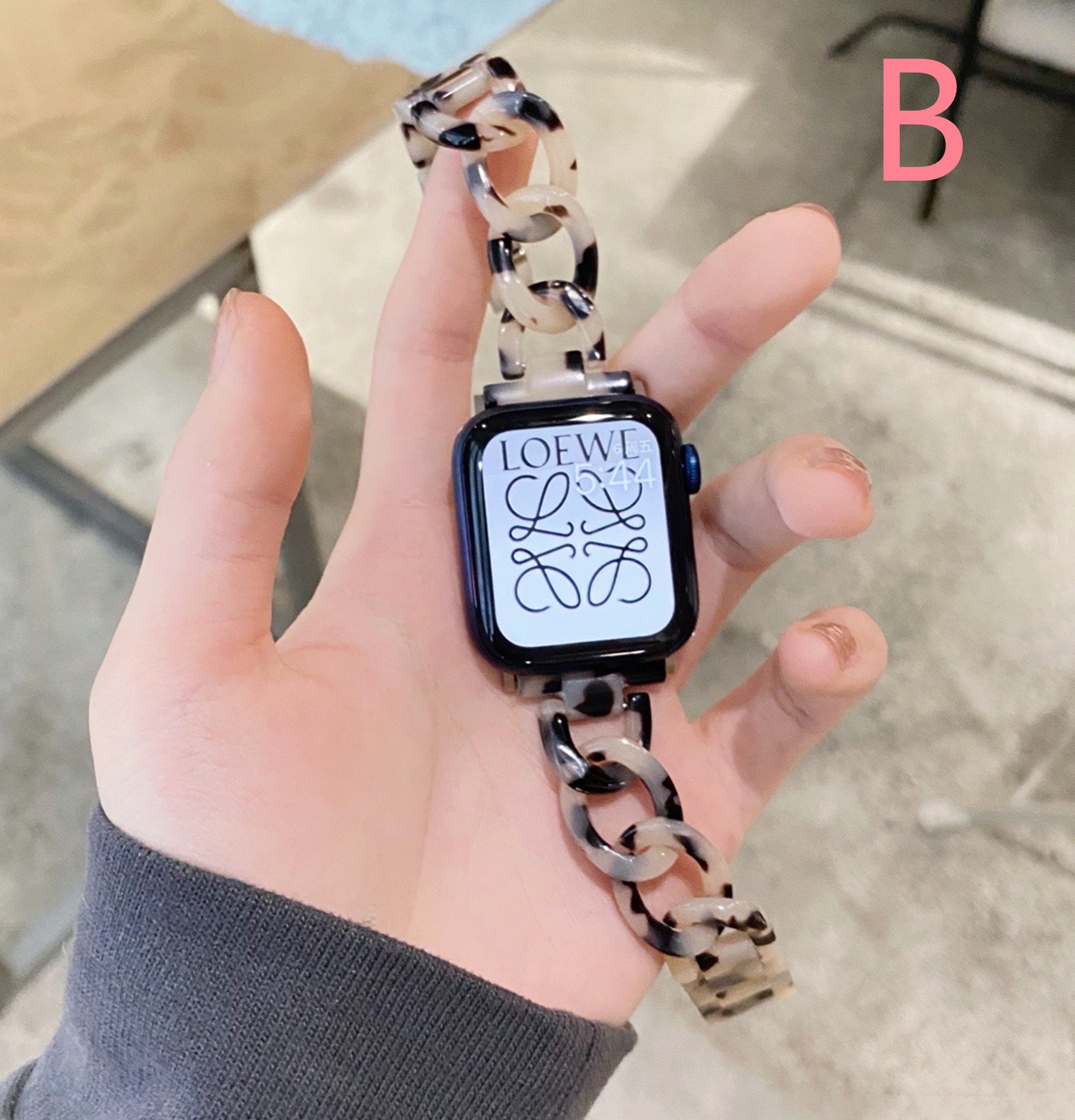 Resin Apple Watch Band Chain Iwatch Band 38mm 44mm 42mm 40mm Etsy