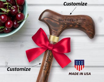 Birthday Gift for Dad, Personalized Walking Cane, Carved Walking Stick,Birthday Gift for Grandpa, Birthday Gift for Father, Gift for Husband