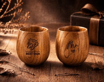Custom Engraved Wooden Whiskey Cup, Bourbon Tumbler, Gift for Men Dad Husband Son Boyfriend, Unique Birthday Father's Day Retirement Gift