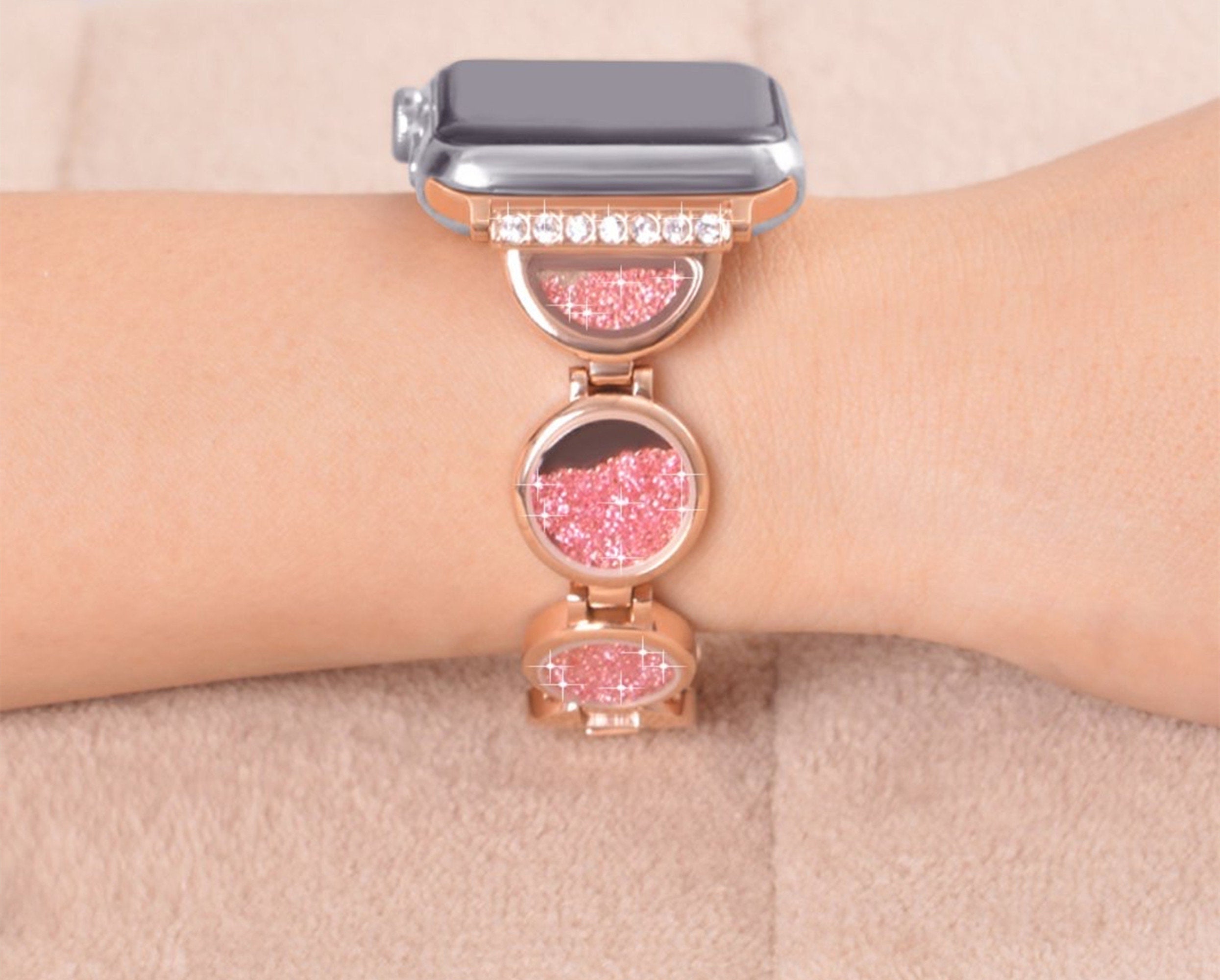 Pink Apple Watch Band Women Iwatch Band Chain 38mm Luxury Etsy