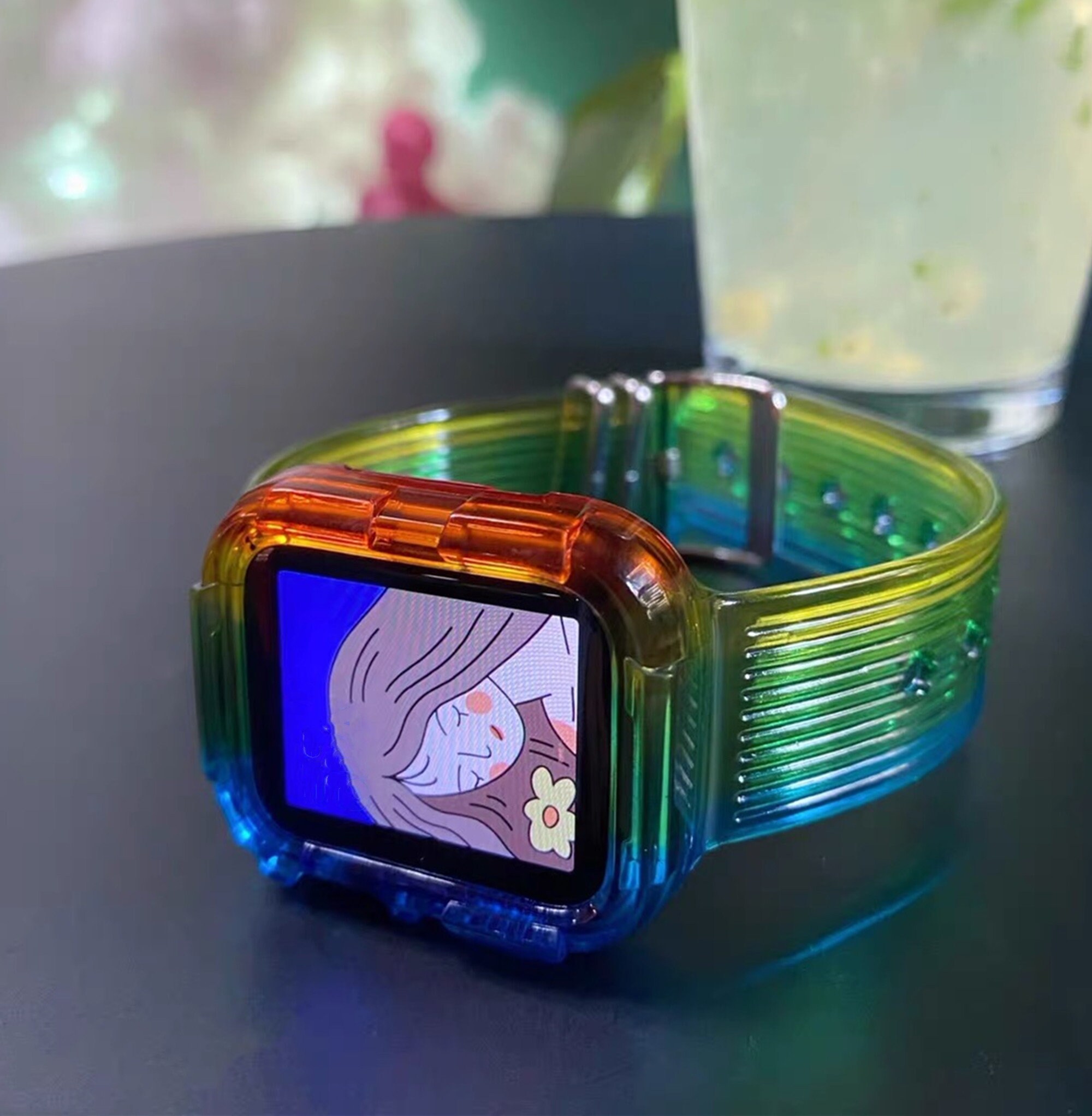 Silicone Apple Watch Band Rainbow Iwatch Band 38mm 44mm 42mm Etsy