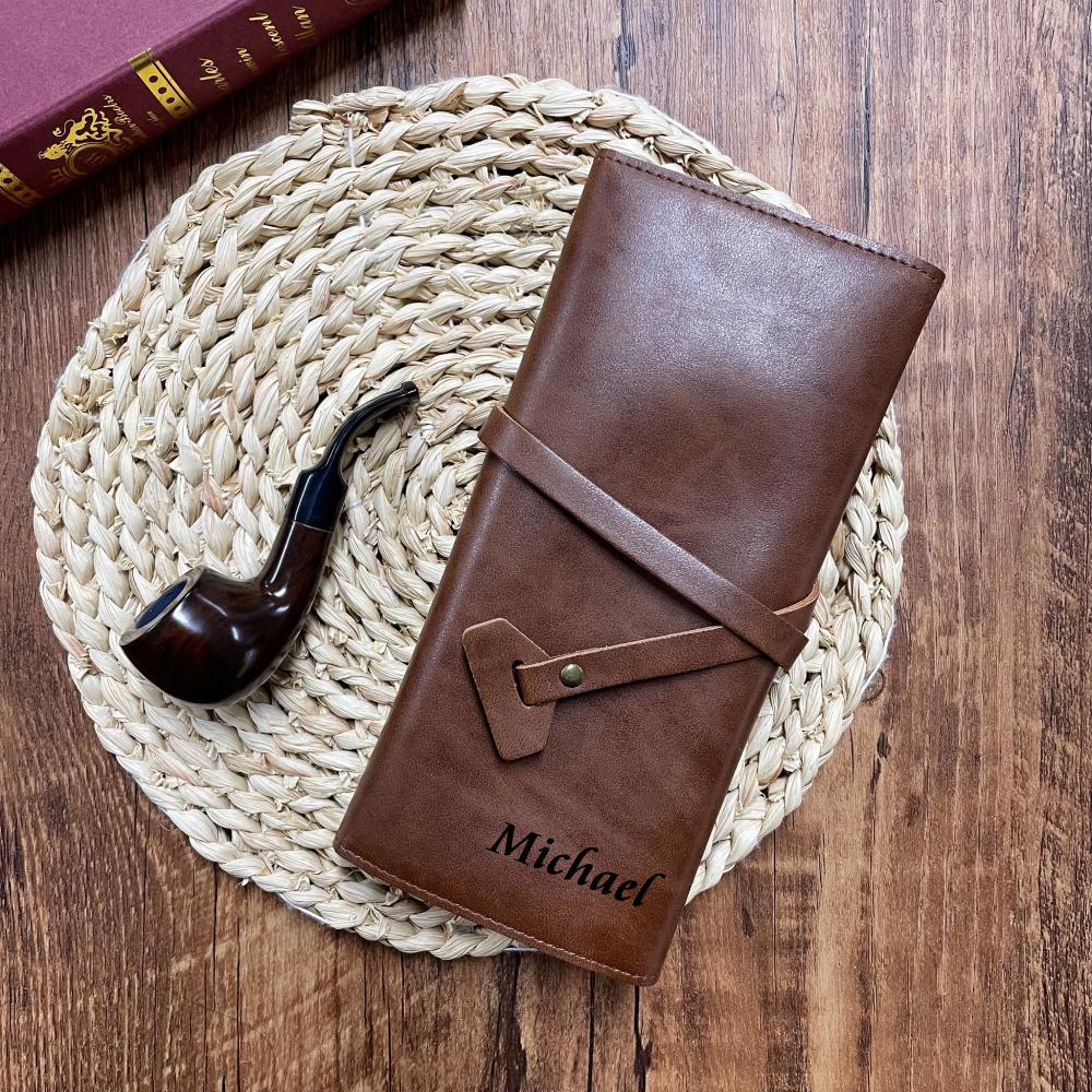 custom tobacco pouch Personalized Tobacco Pouch, Leather Rolling Case, Leather Rolling Case,  Gift for Smoker, Custom Gifts for Him, Gifts for Dad, Father's Gift